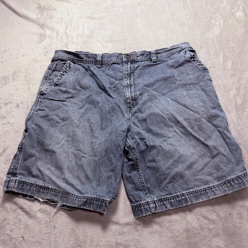 Consensus‎ Mens Denim Carpenter Shorts Size 38 Blue Utility Pockets Relaxed Fit